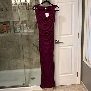 Brand new CACHE burgundy evening dress. XS
